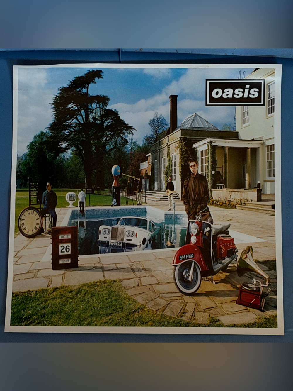 Oasis Poster Featuring Red Scooter and White Car from 1998 never for sale